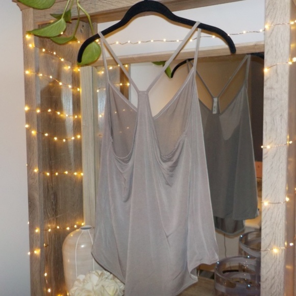 JOLIE ⚡️ Green Grey U-Neck Tank Top - Picture 2 of 5